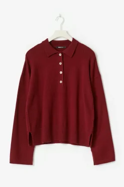 Knitted collar sweater
