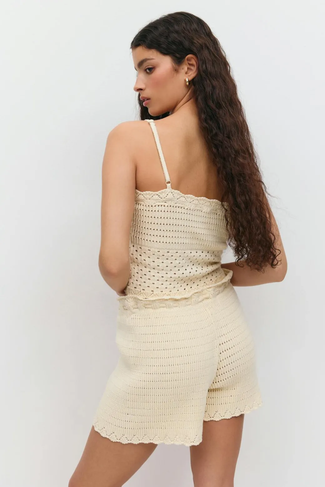 Knitted cotton shorts