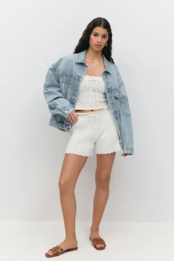 Knitted cotton shorts