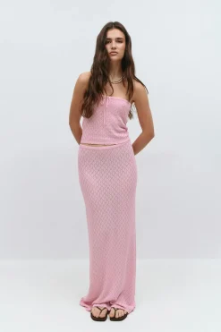 Knitted crochet skirt