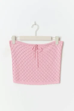 Knitted crochet tube top