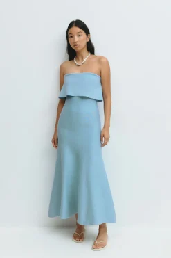 Knitted folded tube dress