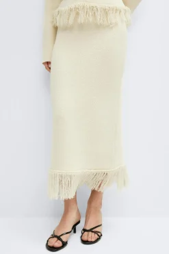 Knitted fringe skirt