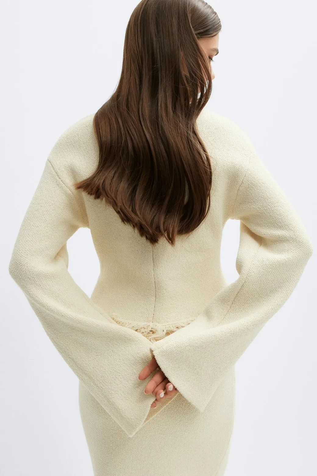 Knitted fringe sweater