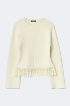 Knitted fringe sweater
