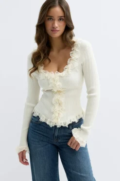 Knitted lace cardigan