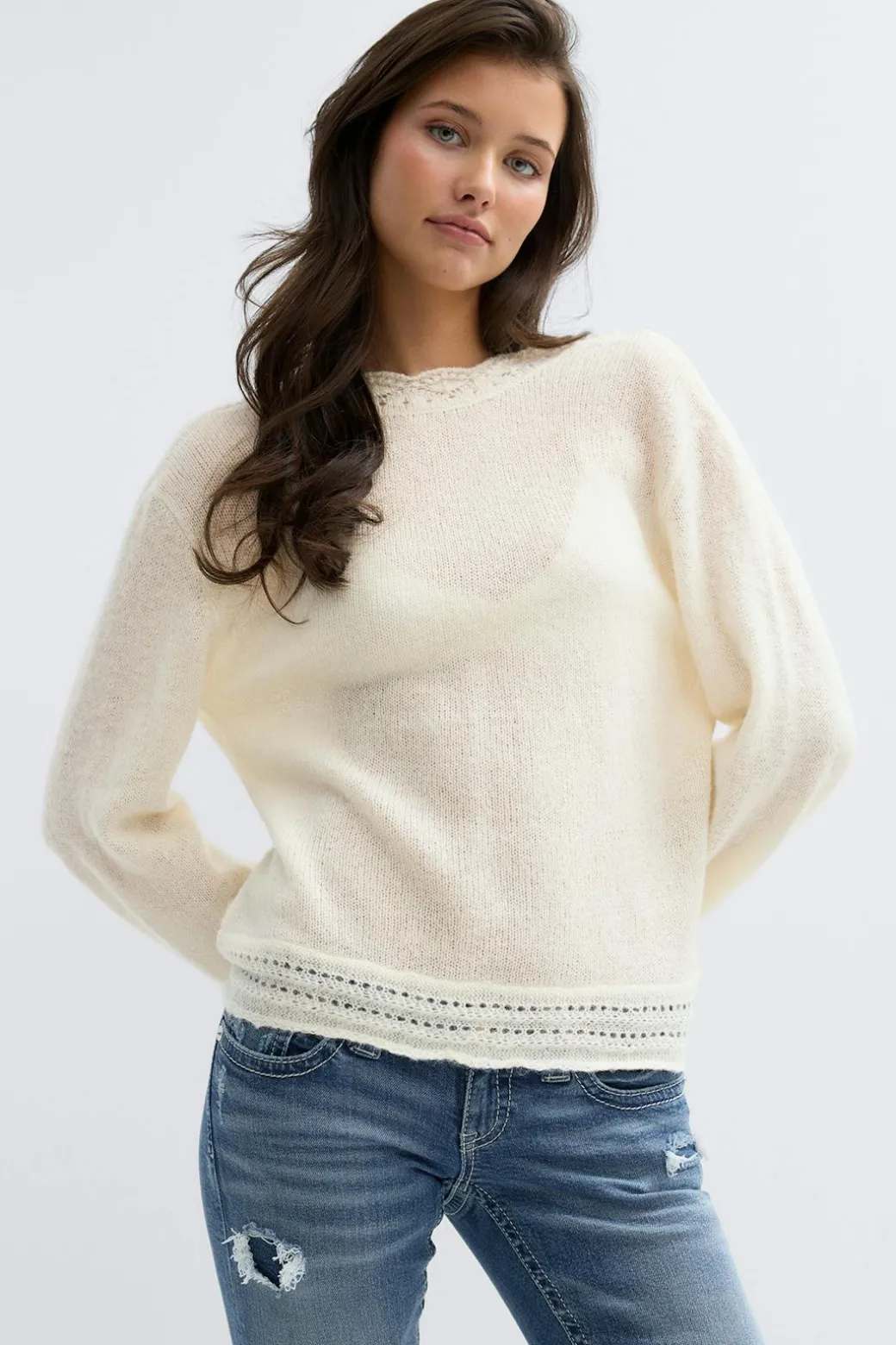 14+ knitted open back sweater