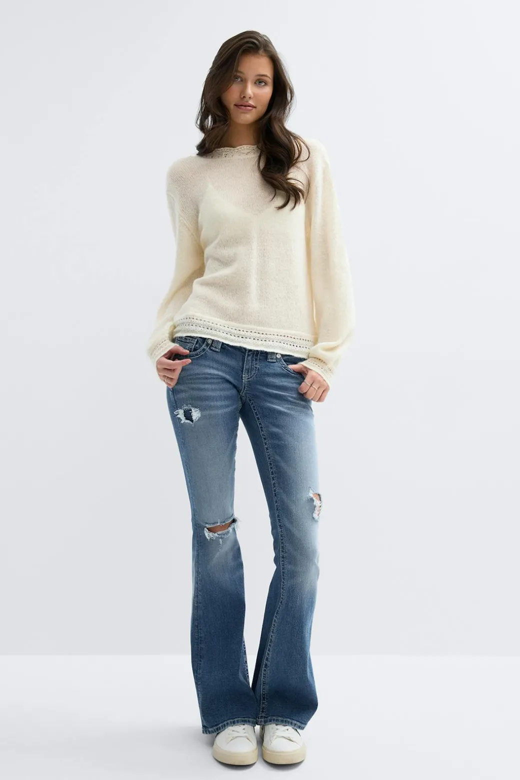 14+ knitted open back sweater