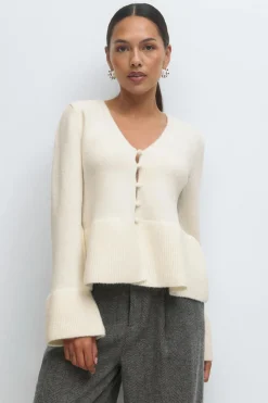 Knitted peplum cardigan