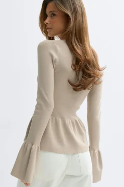 Knitted peplum cardigan