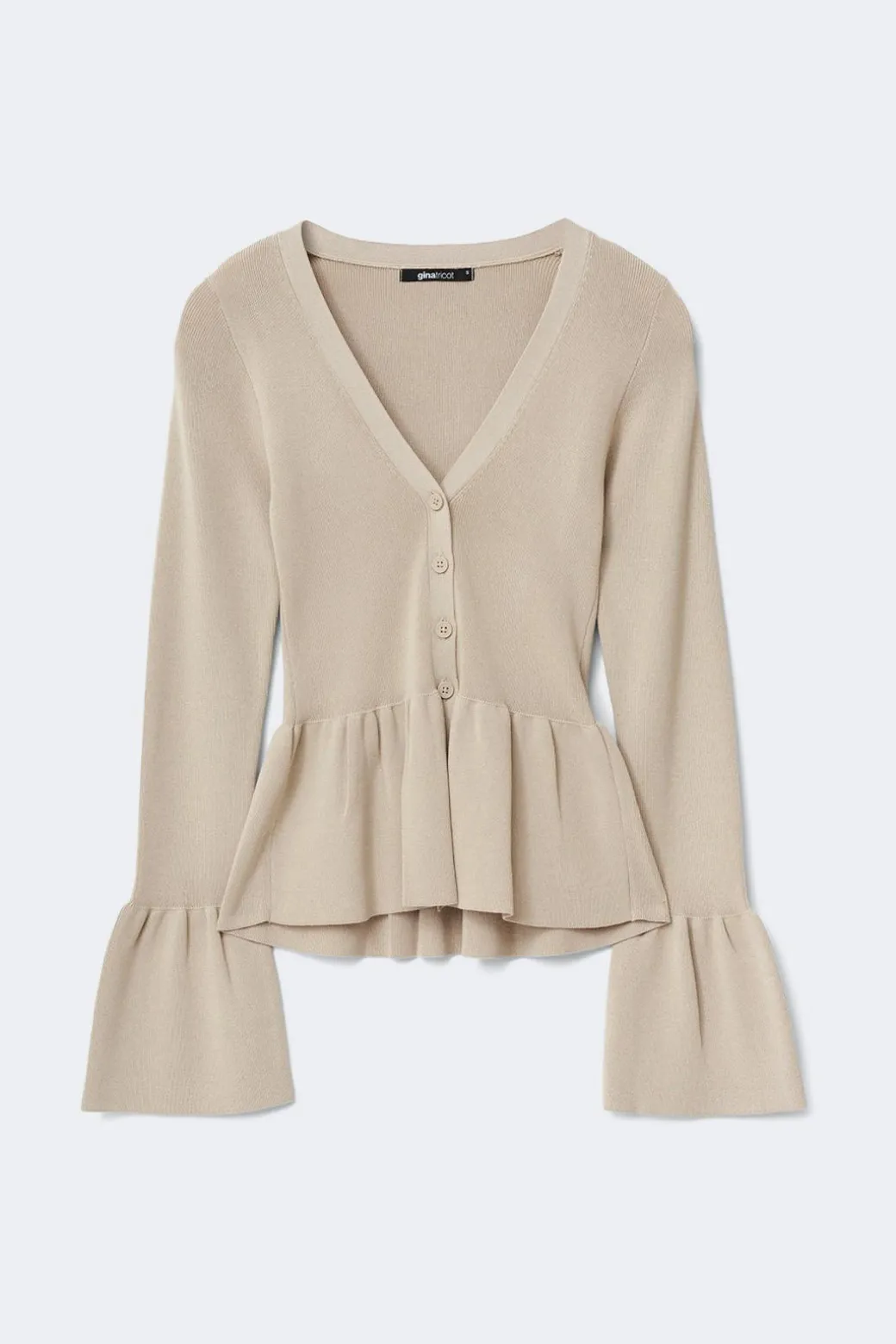 Knitted peplum cardigan