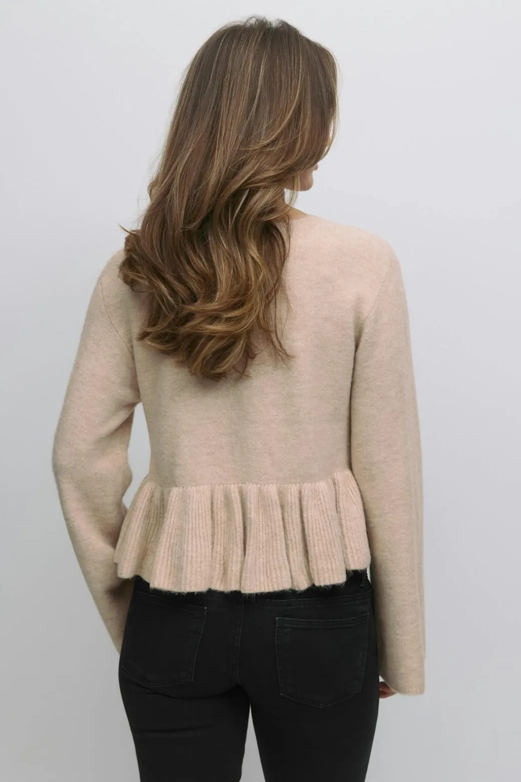 14+ knitted peplum sweater