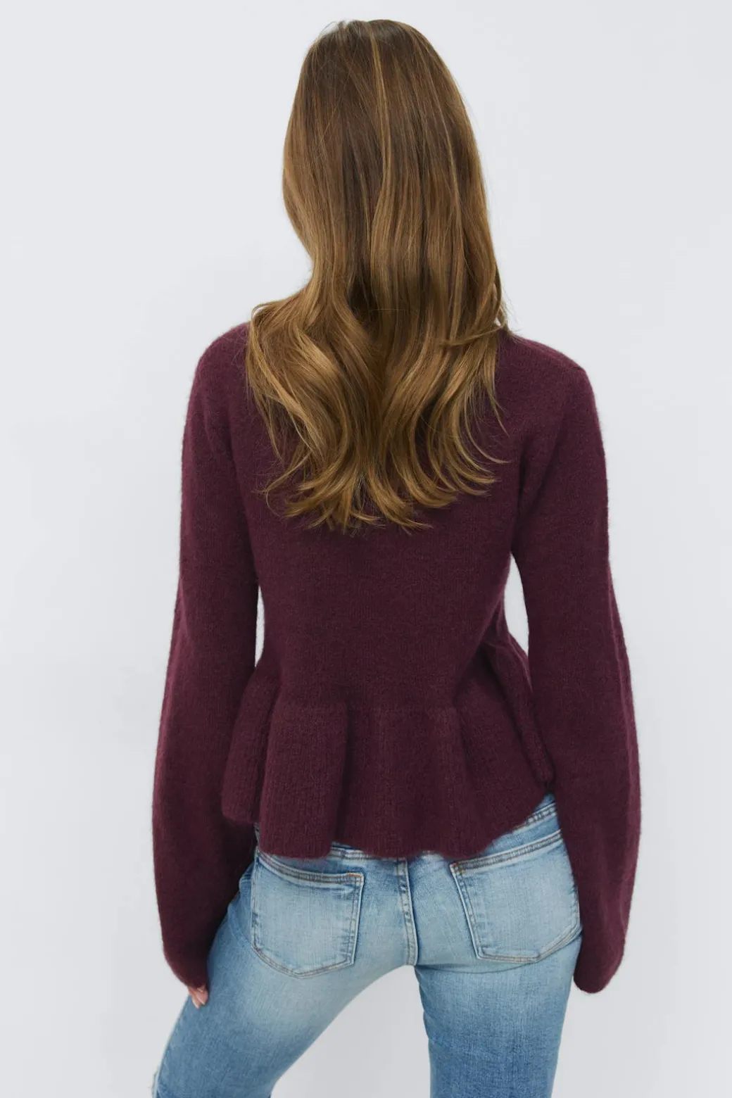 14+ knitted peplum sweater