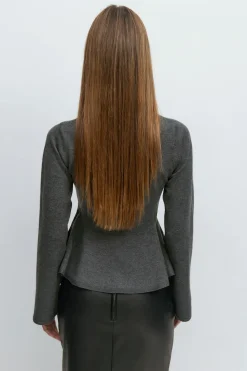 Knitted peplum top