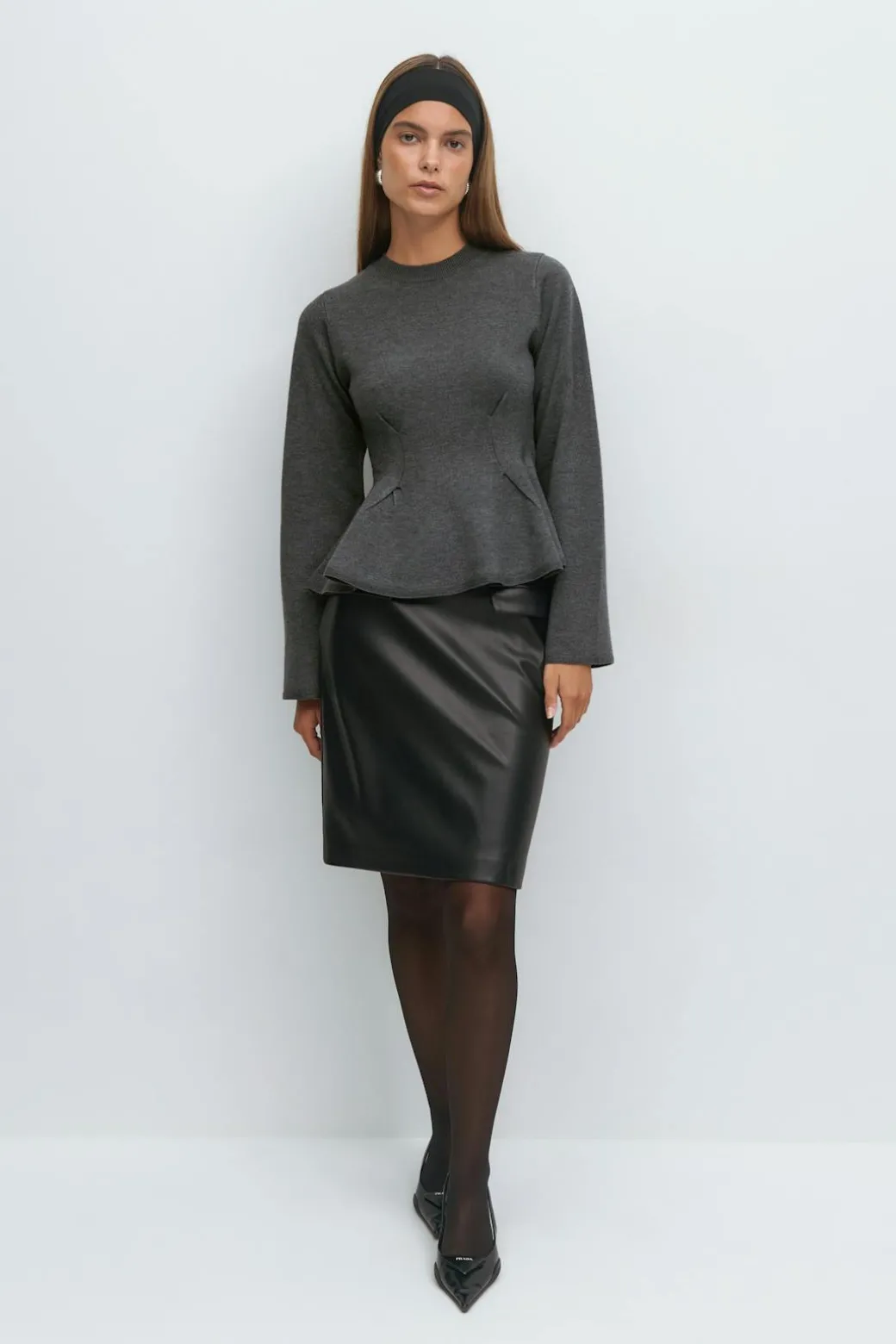 Knitted peplum top
