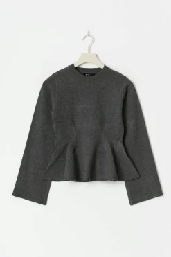 Knitted peplum top