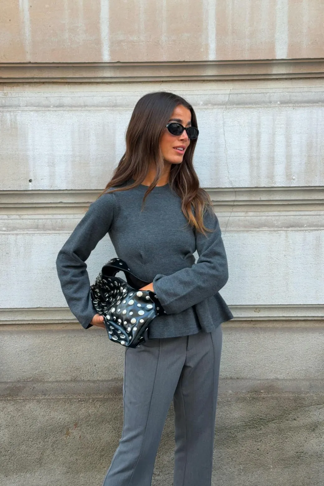 Knitted peplum top