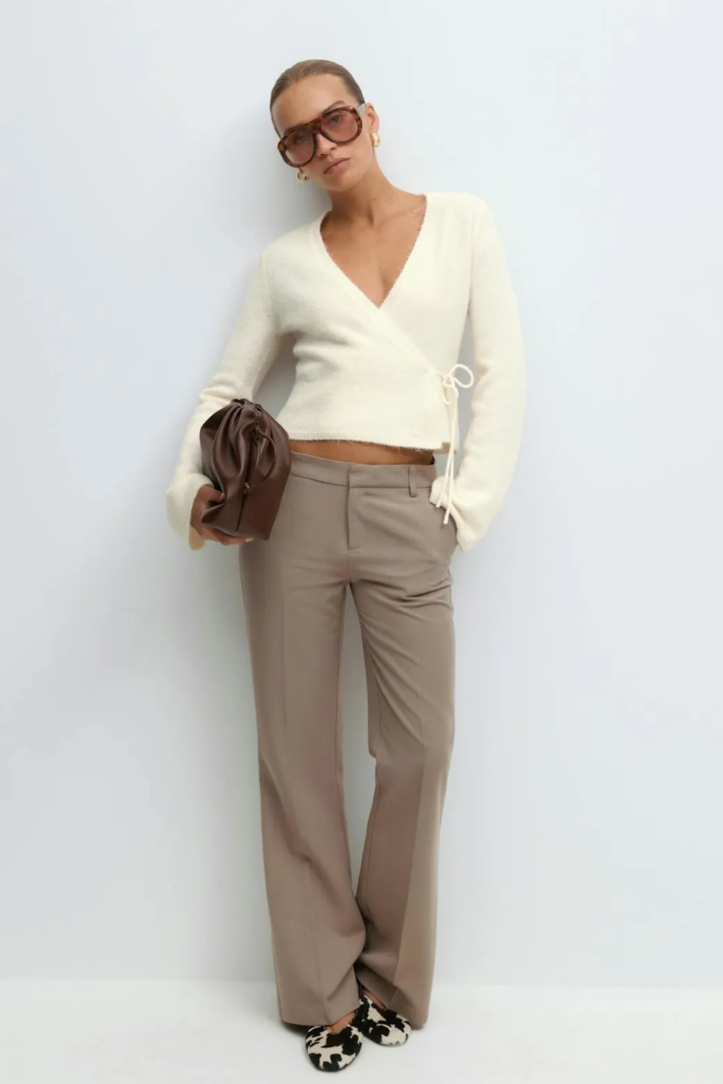 Knitted wrap cardigan