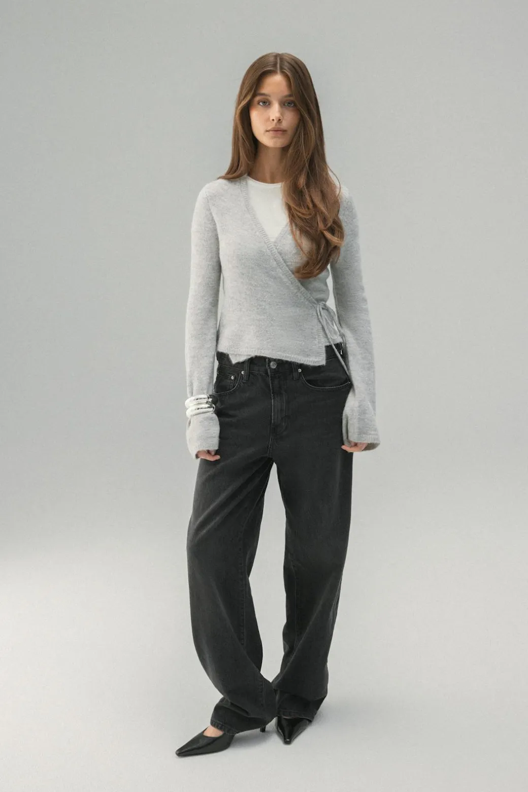 Knitted wrap cardigan
