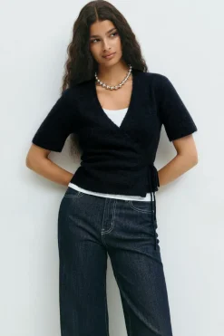 Knitted wrap top