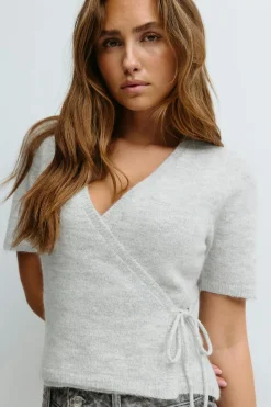 Knitted wrap top