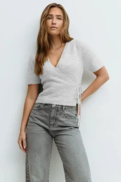 Knitted wrap top