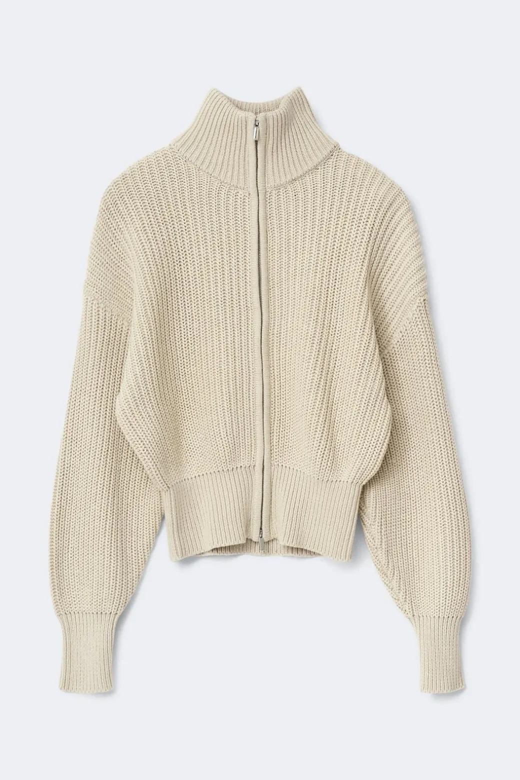 Knitted zip cardigan