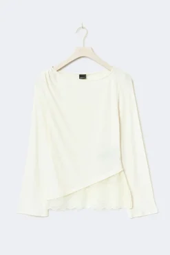 Lace detail boatneck top
