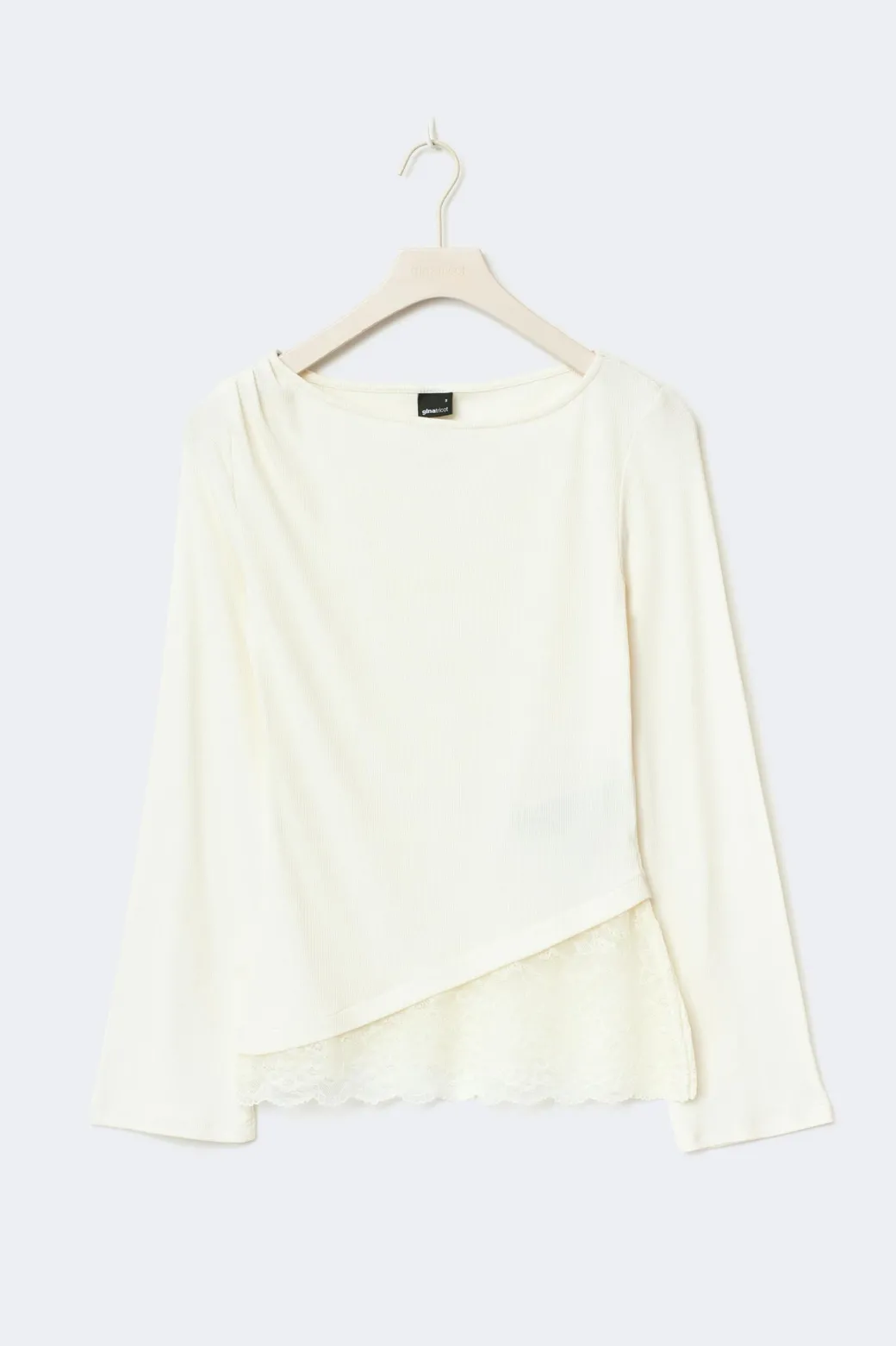 Lace detail boatneck top