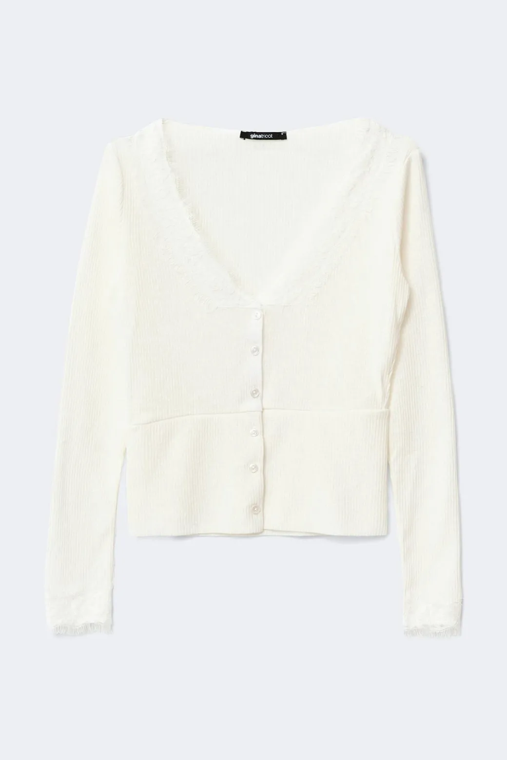 Lace detail button top