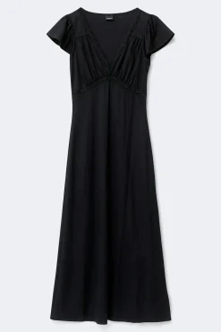 Lace detail midi dress