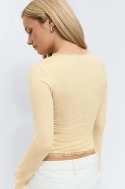 Lace detail scoop neck top