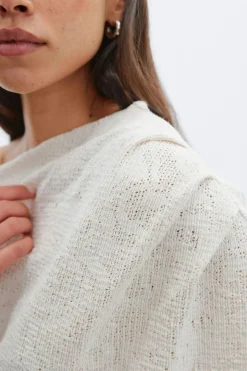 Lace dropped shoulder top