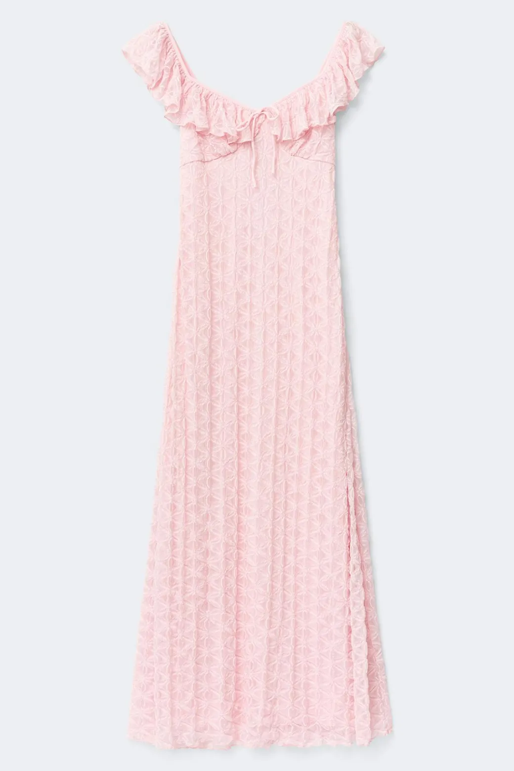 Lace frill maxi dress