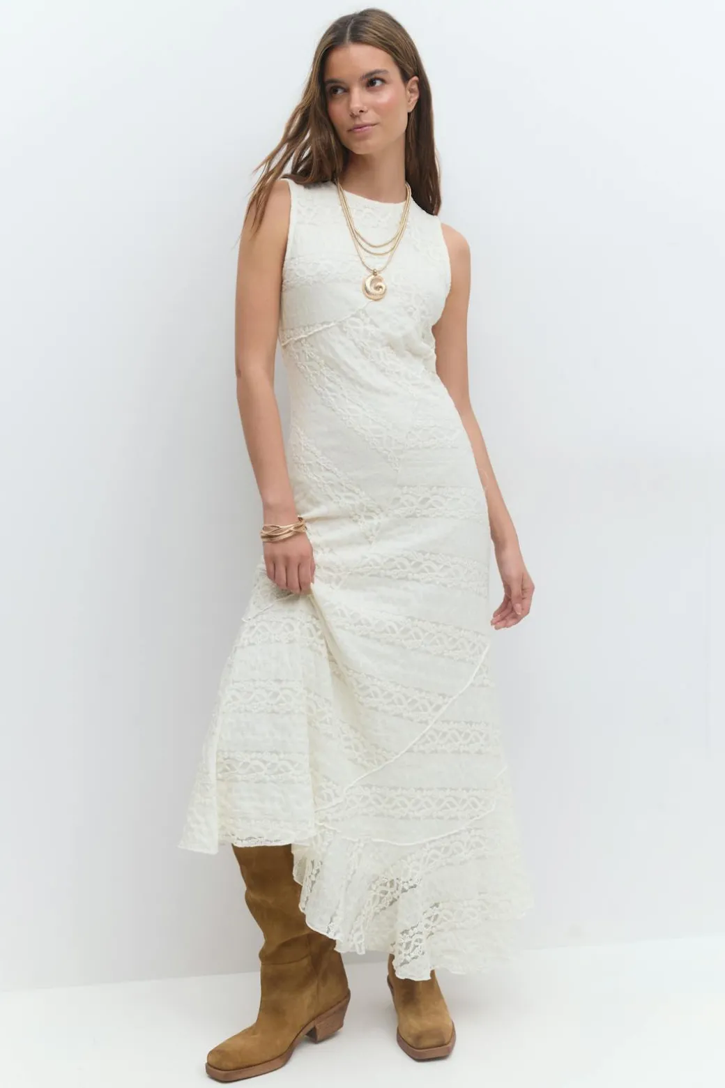 Lace midaxi dress