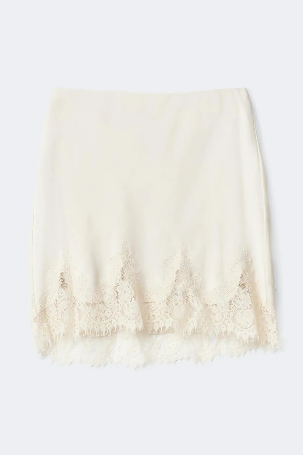 Lace satin mini skirt