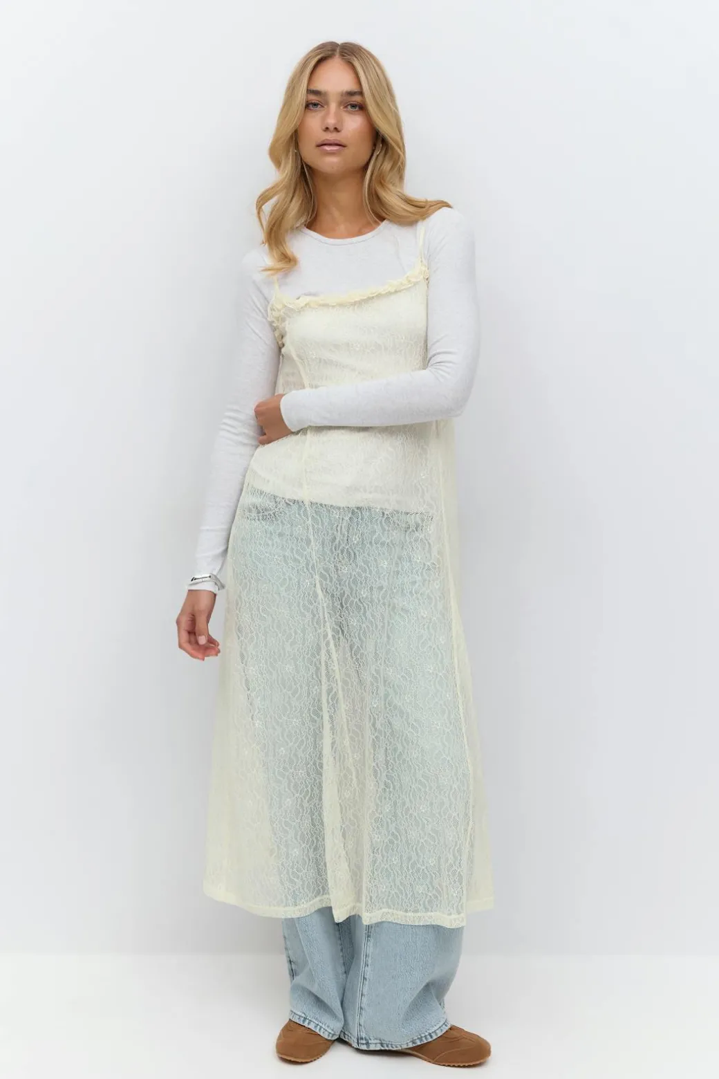 Lace slip dress
