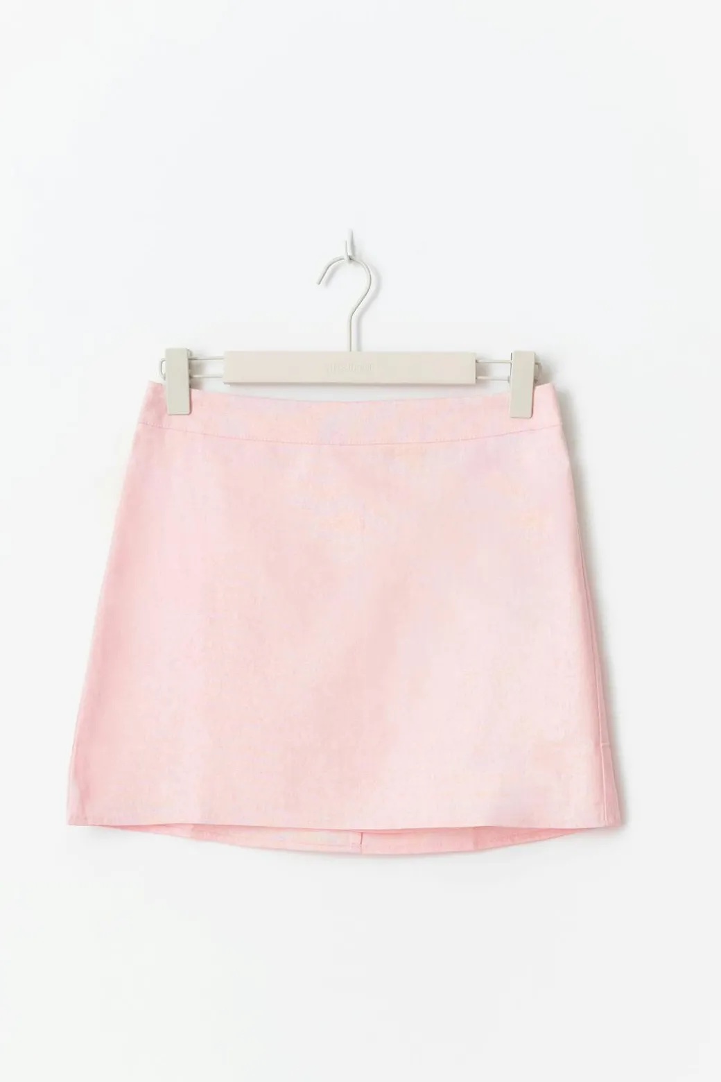 Linen blend mini skirt