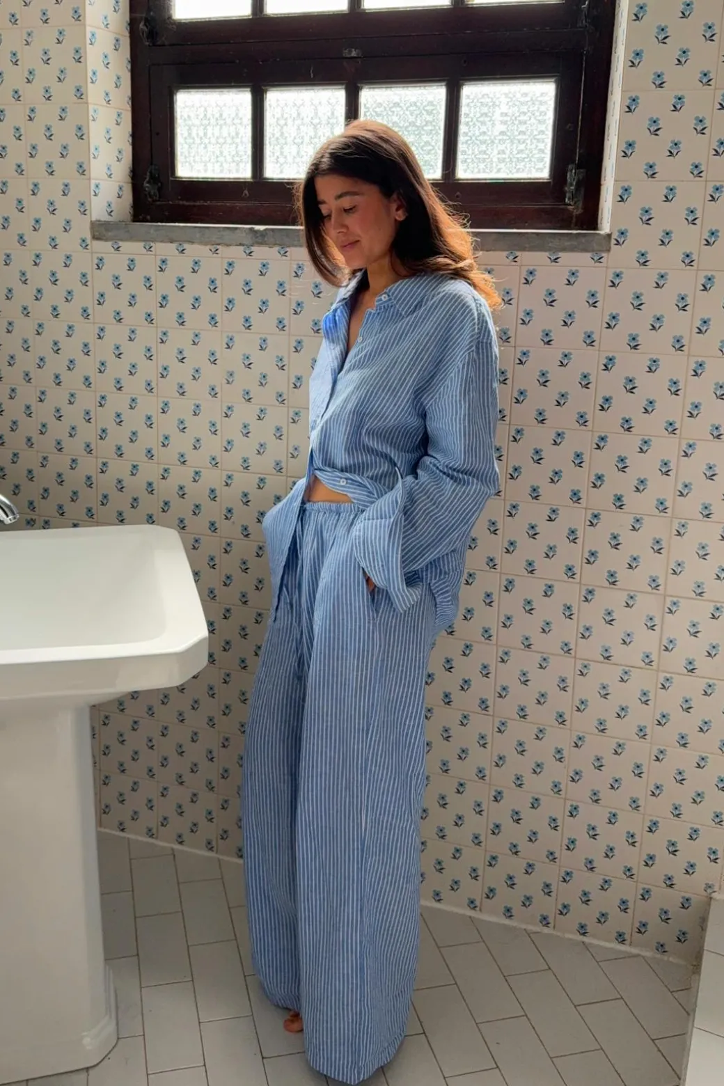 linen blend trousers