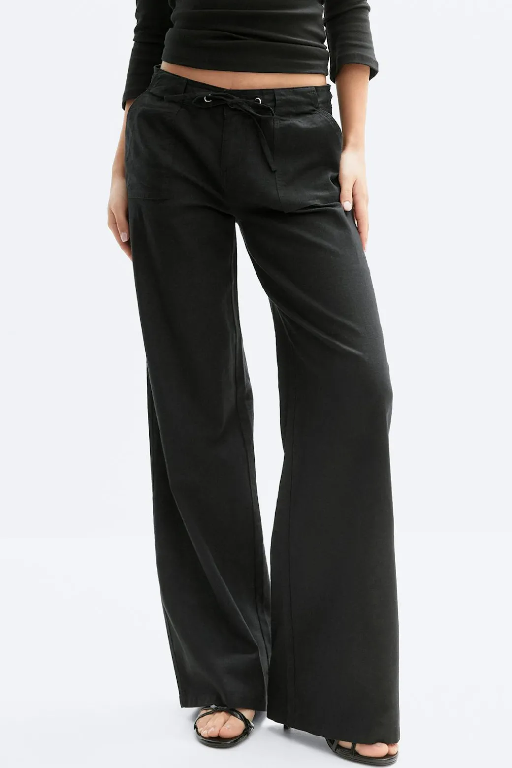 Linen blend trousers