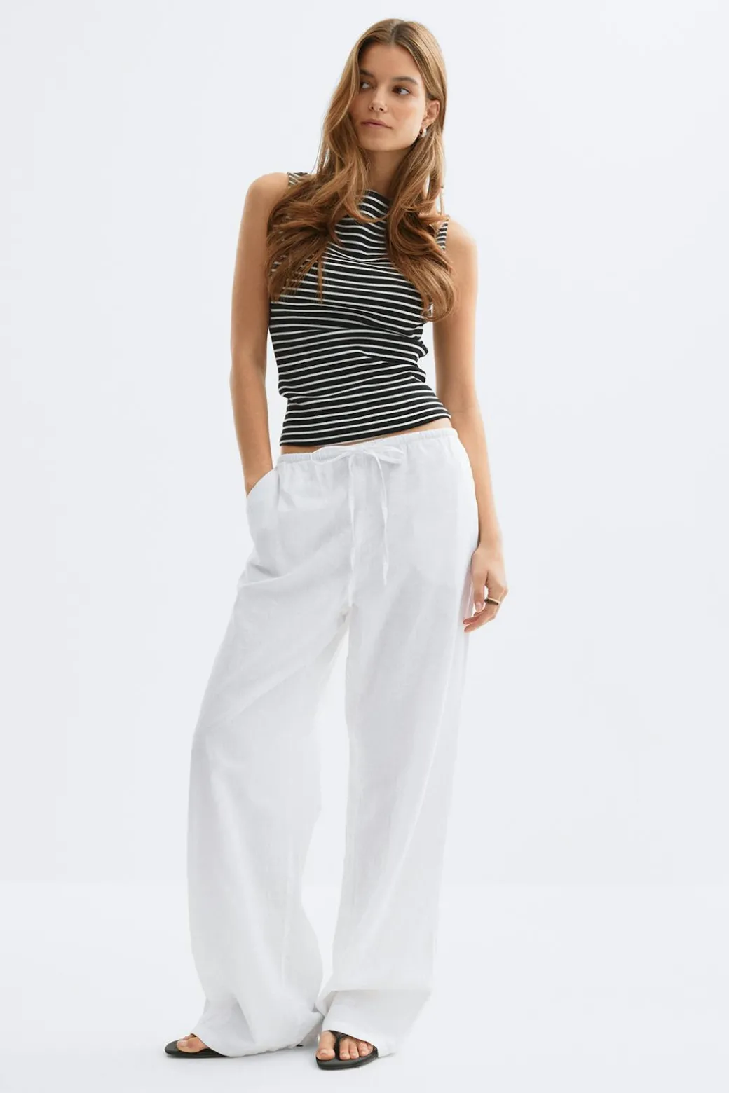 linen blend trousers