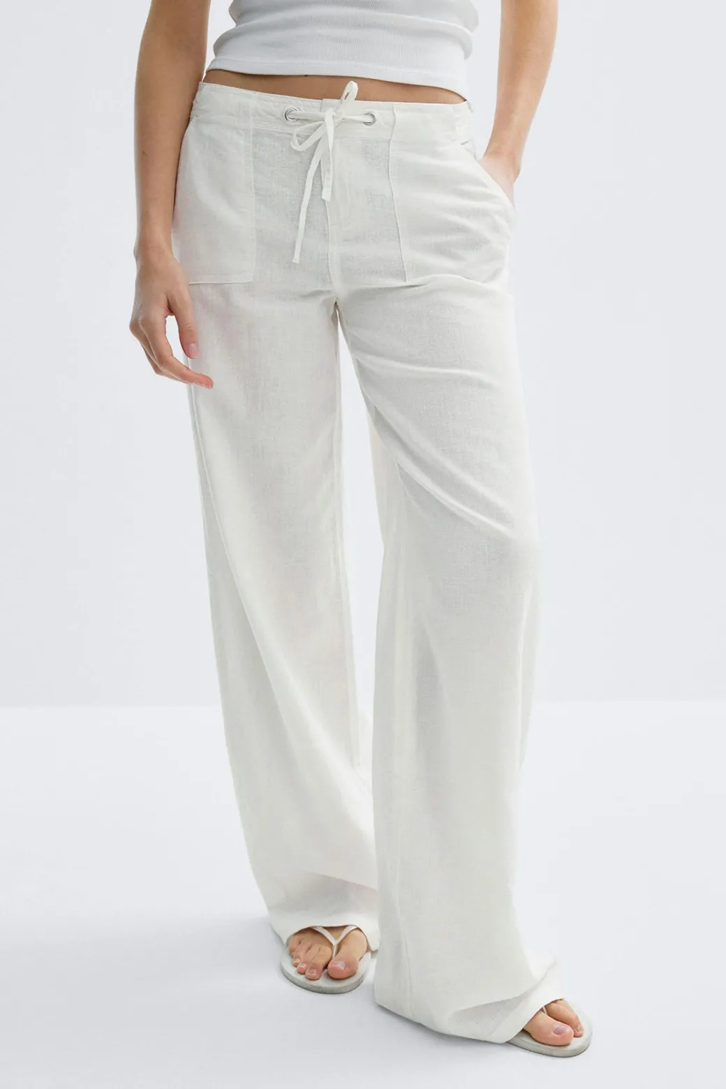 Linen blend trousers