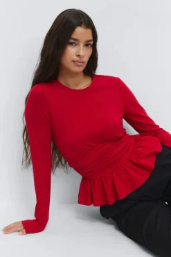 Long sleeve peplum top