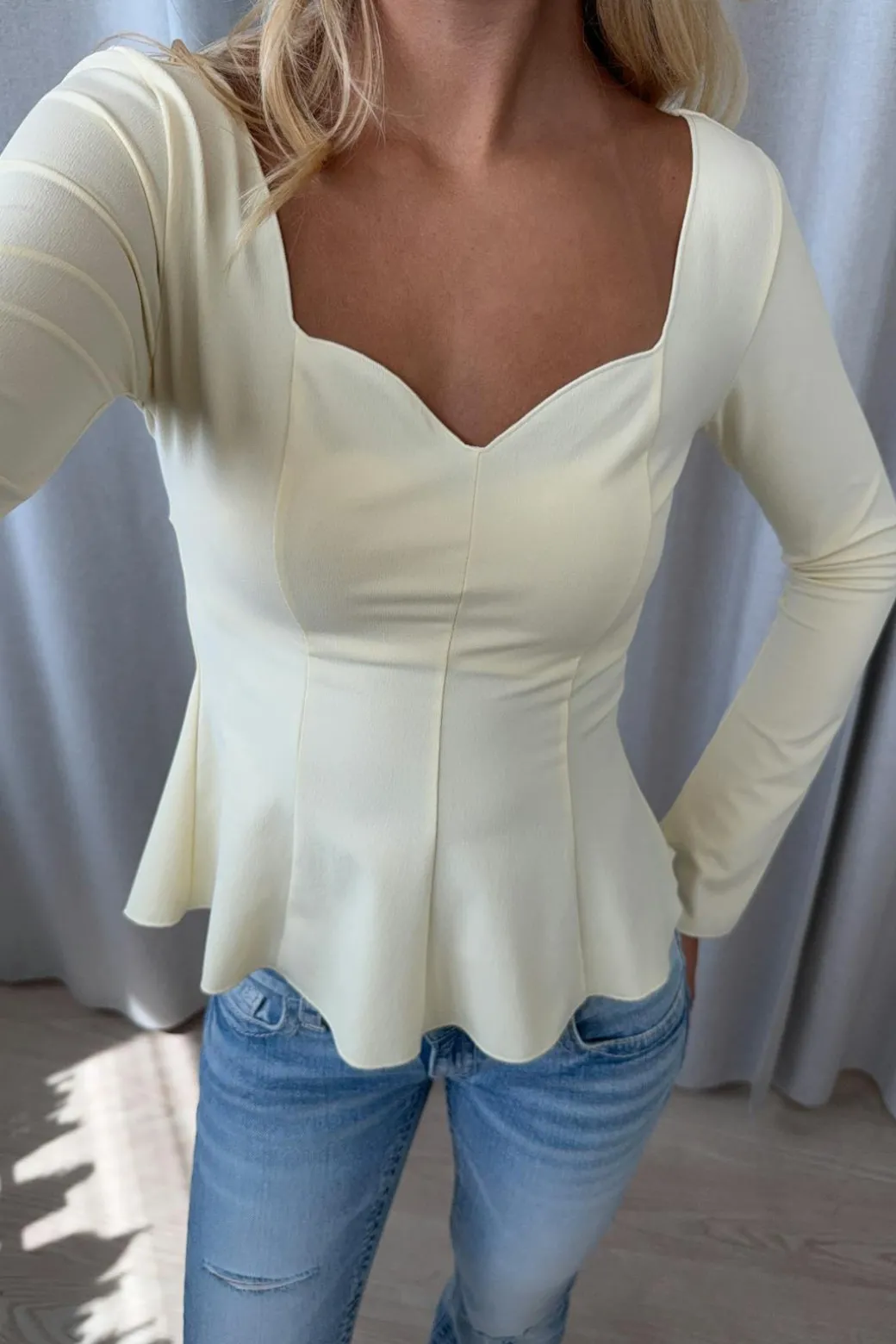 14+ long sleeve peplum top