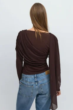 Long sleeve shawl top