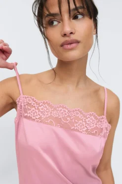Loungewear satin lace dress