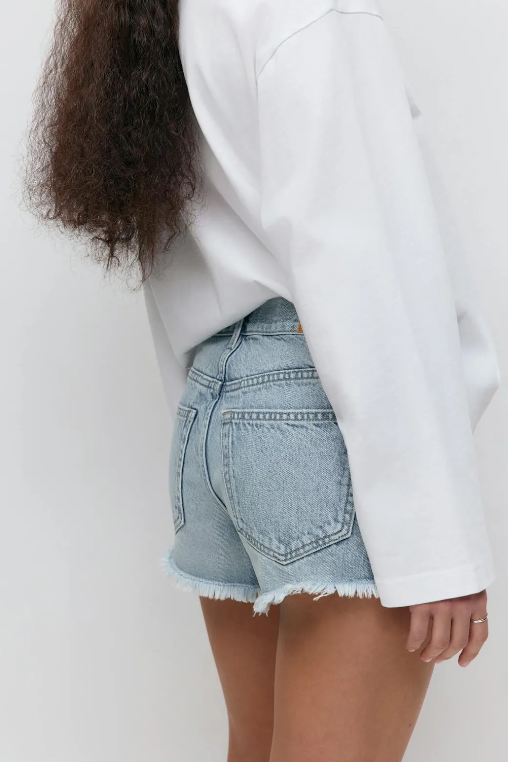 Low denim shorts