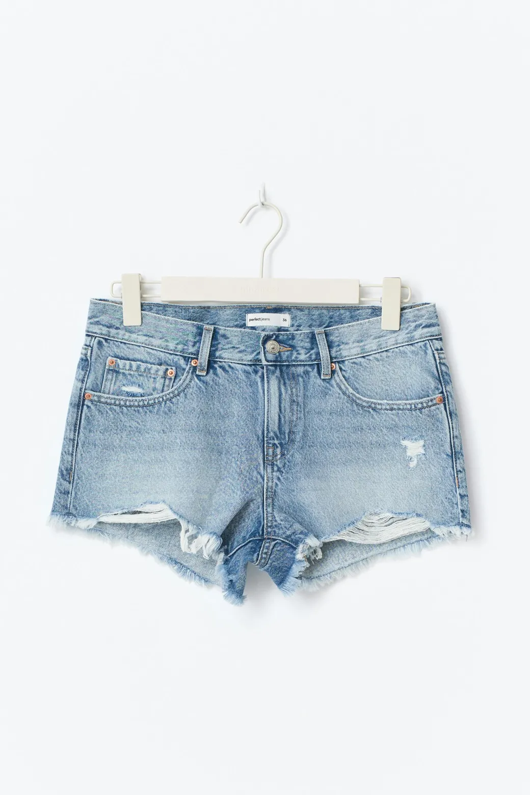 Low denim shorts