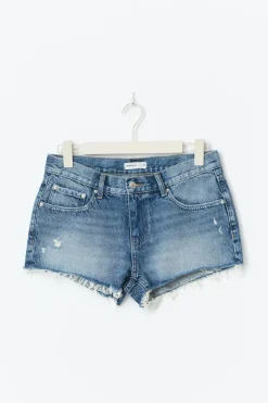 Low denim shorts