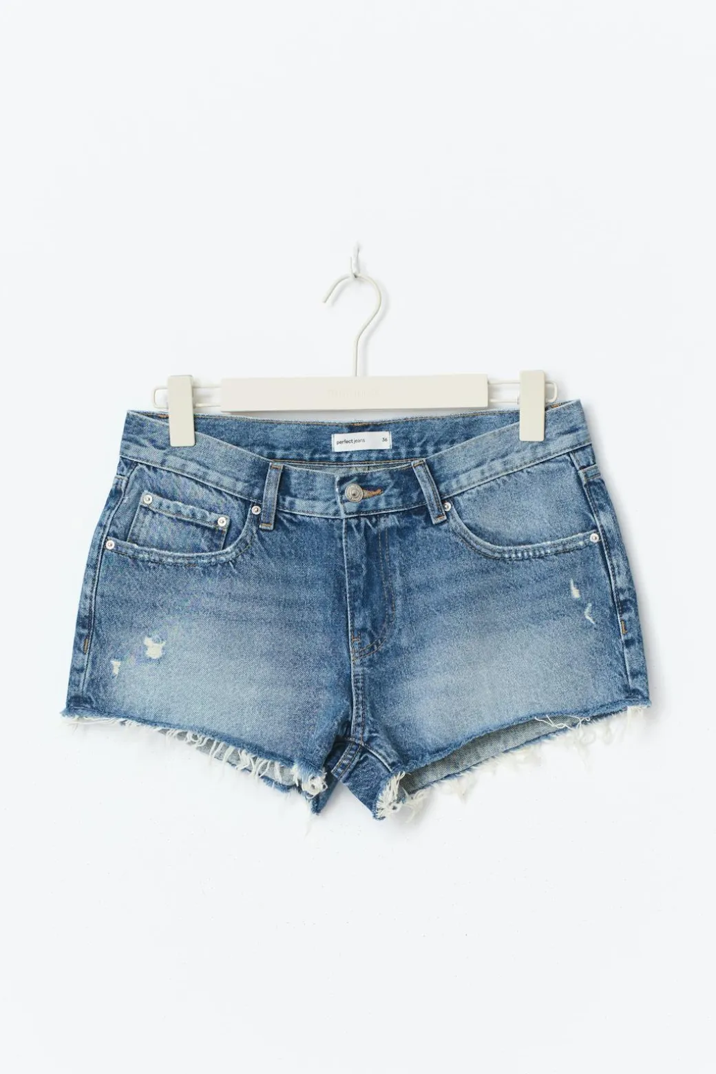 Low denim shorts